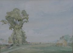 Unknown artist. Watercolour, landscape. Framed. H.43 x W.50 cm.