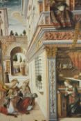 After Carlo Crivelli (Italian, 1435-1495) The Annunciation, with Saint Emidius, a coloured print,