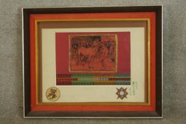 20th century, Japanese school, 'The Emperors Horse and Carriages, signed and with calligraphy.