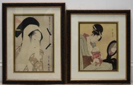 Hosoda Eishi (Japanese 1756-1829) portrait of young Otatsu, watercolour on paper, signed and