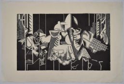 TREVOR FRANKLAND (British 1931-2011). Large linocut on thin Japanese paper. Unnumbered and unsigned.