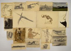 TREVOR FRANKLAND (British 1931-2011). A collection of 18 studies. Mostly drawing but also a painting