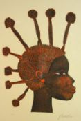 Eduardo Roca Salazar (Choco) (Cuban b.1949) Cabeza Africana, portrait of a man, coloured limited