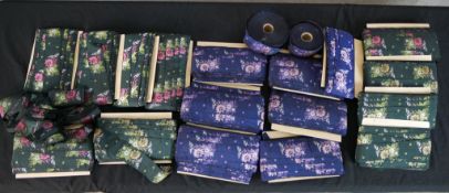 A large collection of approximately 662m of Danish embroidered silk folk costume ribbon of two
