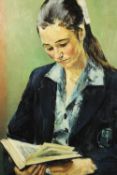 Peter Barrie Gross (British 1924-1987). Kings Norton Schoolgirl, oil on board, signed. H.57 W.46cm.
