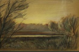 Unknown artist, a framed and glazed, pastel, landscape, dated 1978 to verso, indistinctly signed.