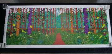 David Hockey (British b.1937), Arrival of Spring in Waldgate, unframed colour poster produced for