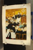 Beryl Cook (British 1926-2008) Chartiers, a limited edition pencil signed coloured print on paper,