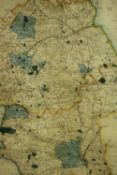 New Map of the County of Wilts (Wiltshire). Hand coloured. Circa 1870. Framed. H.54 x W.48cm.