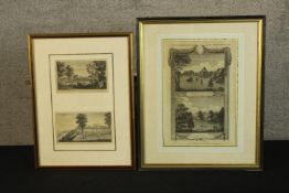 Alexander Hogg (British 1778-1824) View of Foots Cray Place & Hayes Place in Kent, framed etching