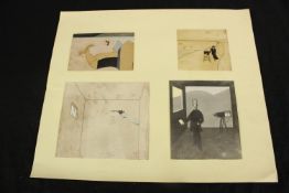 Andrew Lanyon. (British born 1947). Printed work on paper. Probably a pre printed layout page