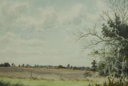 Peter Gill (British, 20th century), At Overmail Grove, framed and signed watercolour on paper. H.