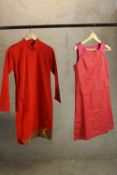 A contemporary red Kenzo size 14 dress together with a similar size 16 dress, both with original