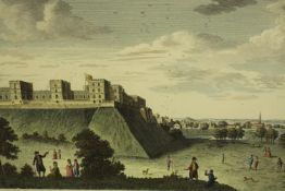 Hand coloured engraving of Windsor. Framed. H.50 x W.64 cm.