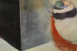 Unknown artist. Watercolour. Surrealist in style showing an eye. H.43 x W.53 cm.