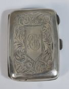 A George V hallmarked silver cigarette case, Birmingham 1922, 47g gross weight. H.7.5 W.6cm