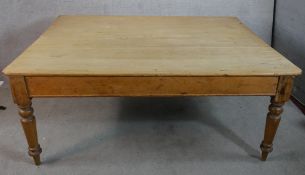 Kitchen table, 19th century pine, farmhouse style. H.74 W.182 D.136cm