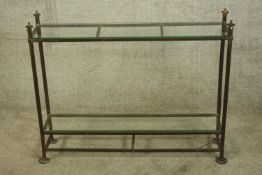Console table, contemporary glass and metal. H.74 W.92cm.