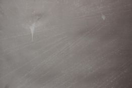 Unknown artist. Abstract in style. Possibly a bleaching agent on stretched canvas. 238 x 174cm.