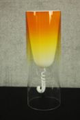 A Ferruccio Laviani designed Kartell lamp in orange finish. 55 cm high and 20cm diameter.
