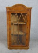 Corner cupboard, Georgian style yew. H.109 W.58 D.34cm