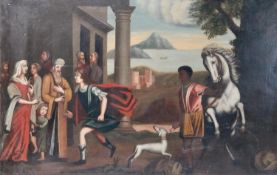 Oil on canvas, Italian school. H.76 W.112.5 cm
