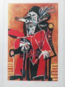 After Picasso, framed and glazed print, numbered and inscribed. H.81 W.58.5 cm