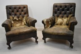 Library armchairs, pair C.1900. H.90cm.