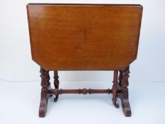 Sutherland table, C19th mahogany. H.54 W.51 D.24 cm (Fully extended both sides D.71 cm)
