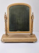 Dressing table mirror, Victorian pine.