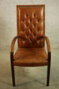 Library armchair, Contemporary Georgian style leather.