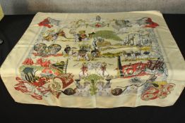 Hermes scarf. Au Fil de la Soie. Designed by Annie Faivre circa 1995. 85 x 84 cm.