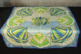 Hermes scarf. Nautical sailing flags. 85 x 85 cm.