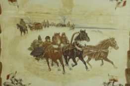 Napoleon Bonaparte at the head of his army retreating from Russia in 1812. Printed probably early