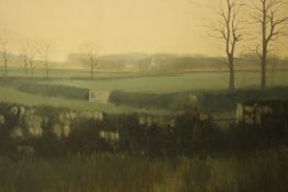 John Mill. Large oil on canvas. Landscape. Signed bottom right by Mill and dated 1979. Framed. 92