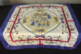 Hermes scarf. Les Becanes. Designed by Hugo Grygkar. 88 x 86 cm.