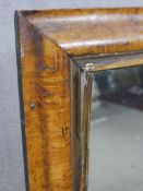Wall mirror, 19th century maple framed. H.84 W.67cm