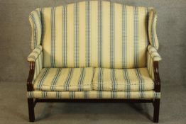 Sofa, Georgian style mahogany framed. H.108 W.132cm.