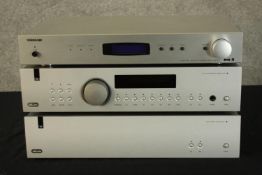 Media audio system. A tower of three units made up of a Videologic Digital Radio Tuner DRX-60ZES, an