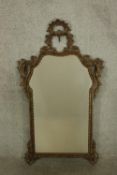 Pier mirror, C.1900 carved gilt wood, Rococo style. H.120 x W.68cm.