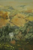Watercolour. Landscape. Framed and glazed. Unsigned. 46 x 36 cm.