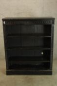 Open dwarf bookcase, Victorian ebonised. H.122 W.100cm.