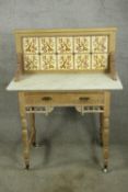 Washstand, Victorian limed ash. H.115 W.92cm.