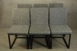 Dining chairs, contemporary metal framed.