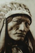 Photo portrait of a North American native. Framed and glazed. H.90 x W.73 cm.