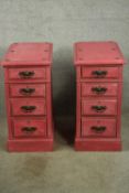 Pedestal chests, pair, late 19th century painted. H.59 W.35 D.60cm.