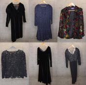 A collection of dresses and blouses made by Louis Féraud, Frank Usher and others.