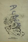 David Godbold. British b. 1961. Mixed media. 'Ink and computer print out on tracing paper over found
