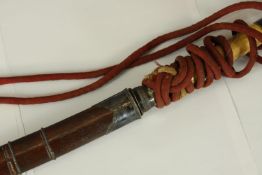 Burmese Sword (Dha). A heavily decorated sword with ivory handle and delicately inlaid warriors