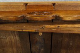 Dining table, French oak parquetry, extending with two extra leaves. H.75 W.130 W.180cm